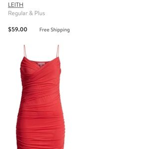 NWOT Leith Crossover Front Ruched Minidress